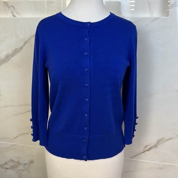 GRACE ELEMENTS Cobalt Cardigan Preppy Button Down Sweater, Size S - Picture 1 of 8